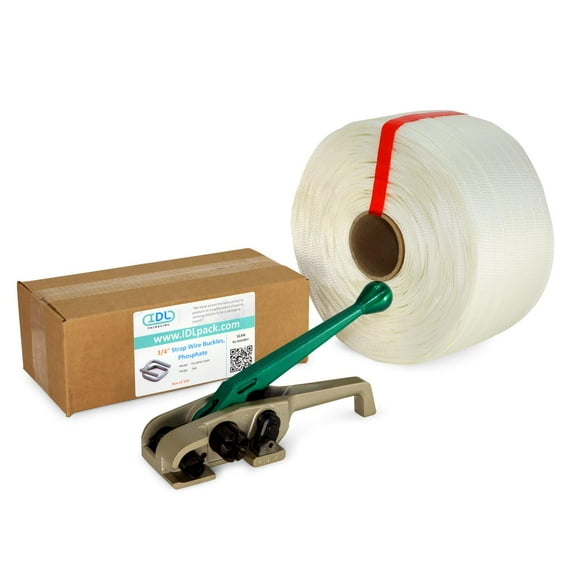 IDL Packaging 3/4" Woven Cord Strapping Kit, PRO - All You Need to Strap a Pallet