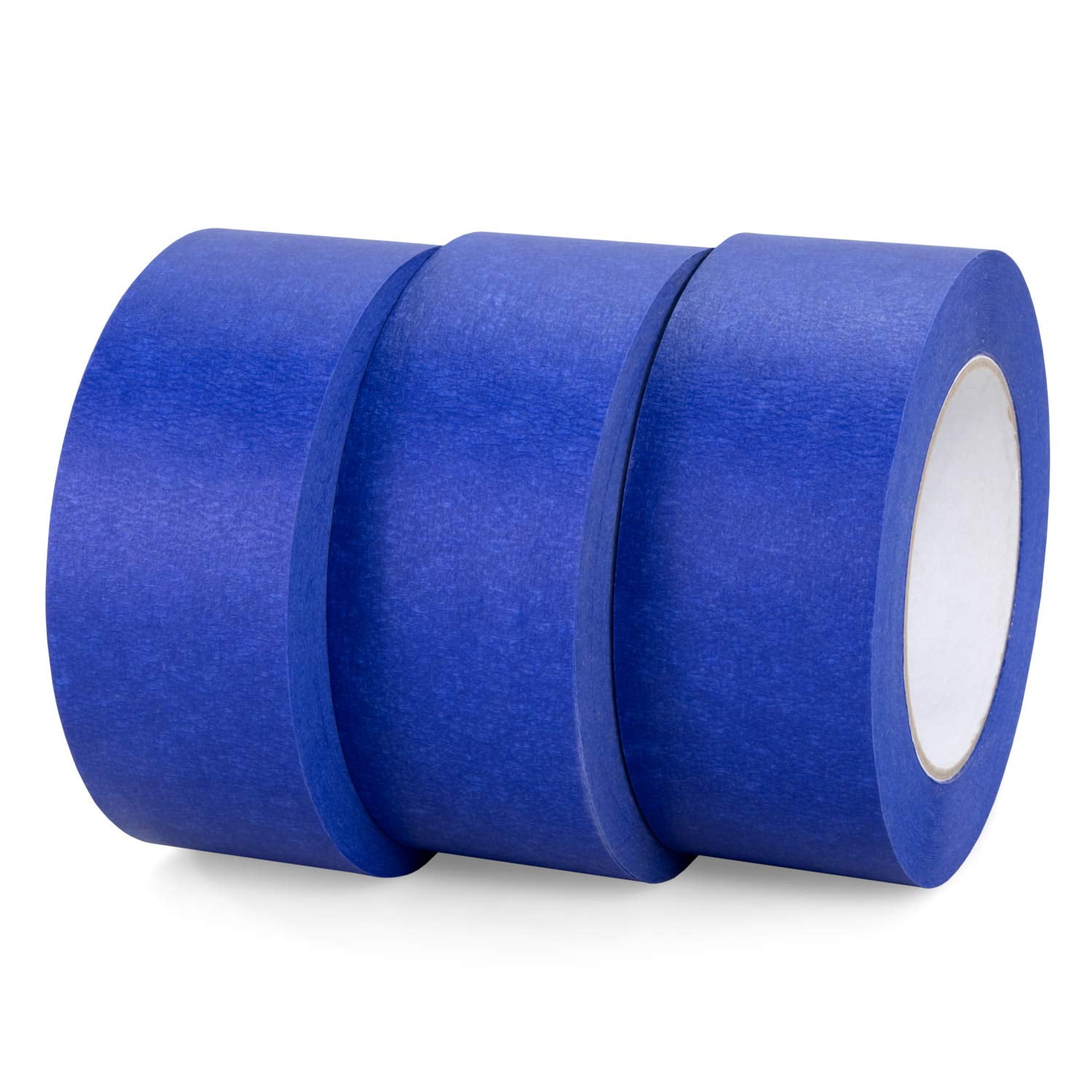 IDL Packaging 3 Rolls of 2" x 60 yards Blue Painters Tape for Painting, Natural Rubber