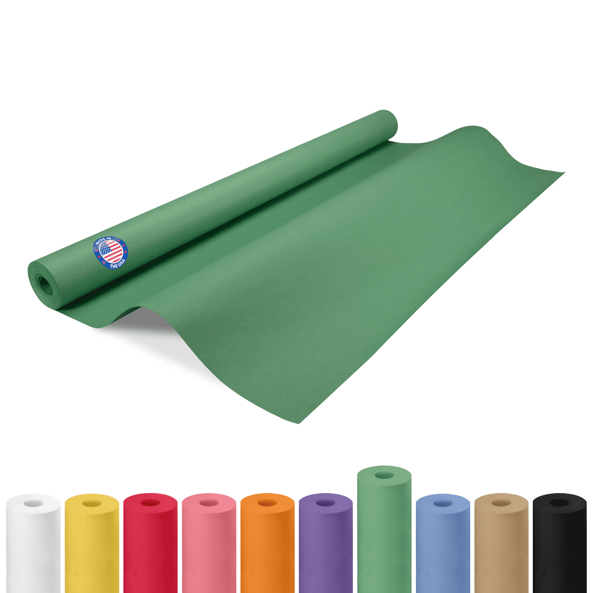 IDL Packaging 36" x 1200" (100 ft) Green Kraft Paper Roll - USA-Made Quality Craft Paper