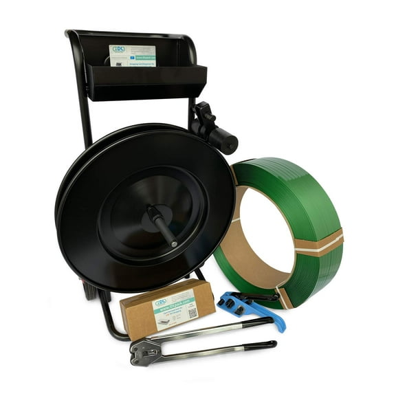 IDL Packaging 5/8" Polyester Strapping Kit, Standard with Dispenser - All You Need to Strap a Pallet