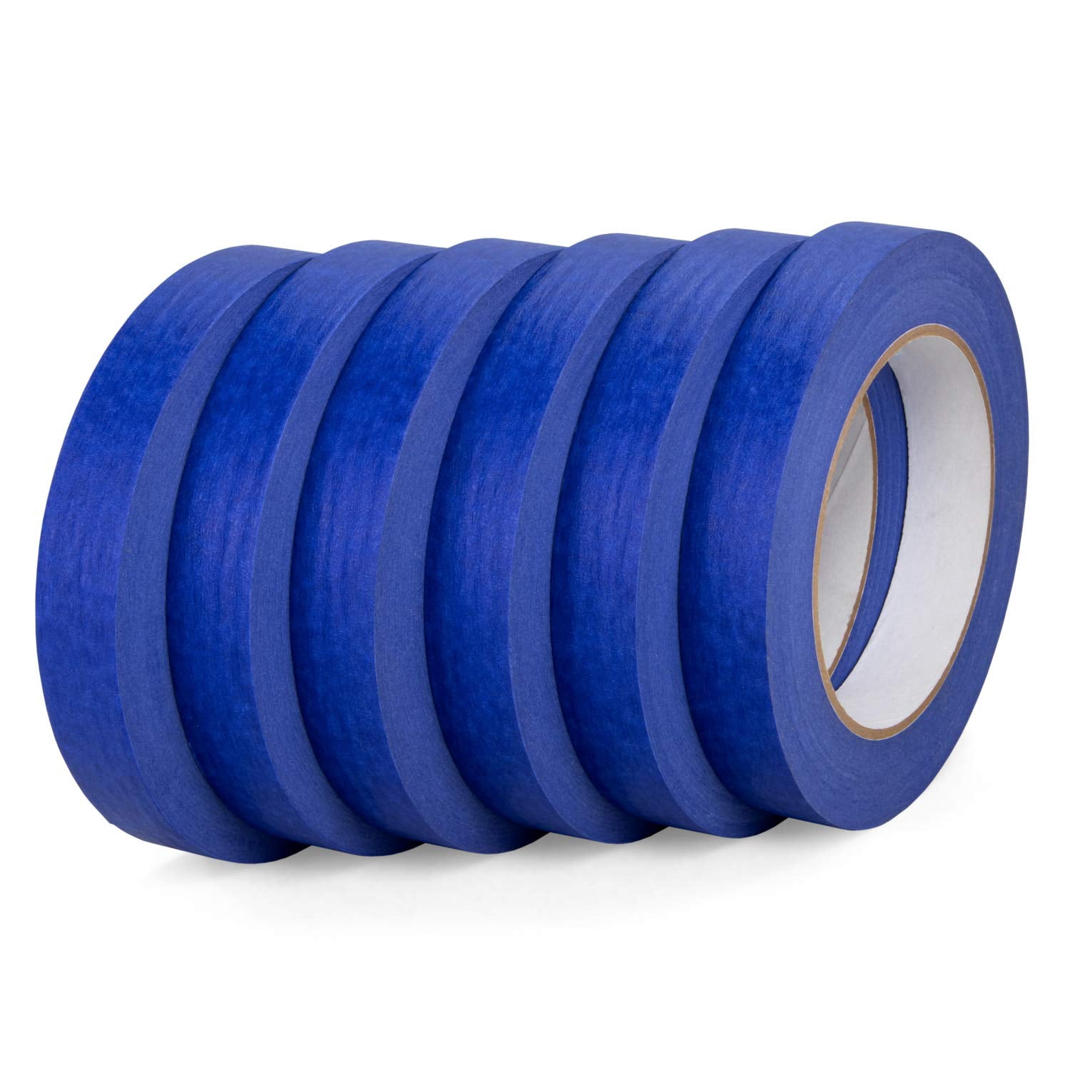 IDL Packaging 6 Rolls of 3/4" x 60 yards Blue Painters Tape for Painting, Natural Rubber