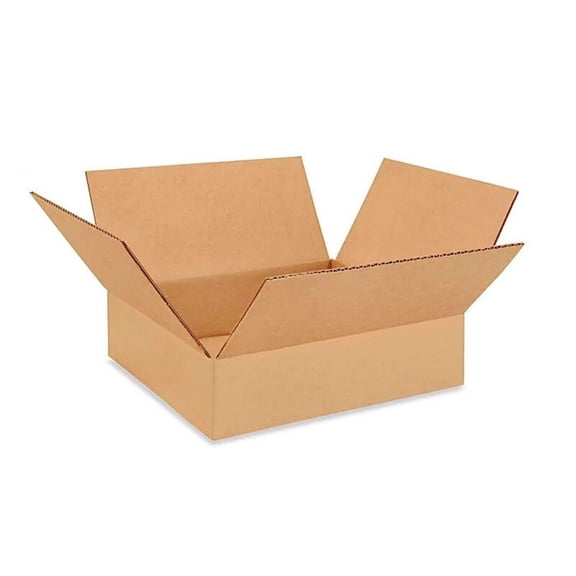 IDL Packaging Flat Corrugated Shipping Boxes 12"L x 12”W x 3"H (Pack of 5) - Quality Choice of Sturdy Packing Boxes for USPS, UPS, FedEx Shipping