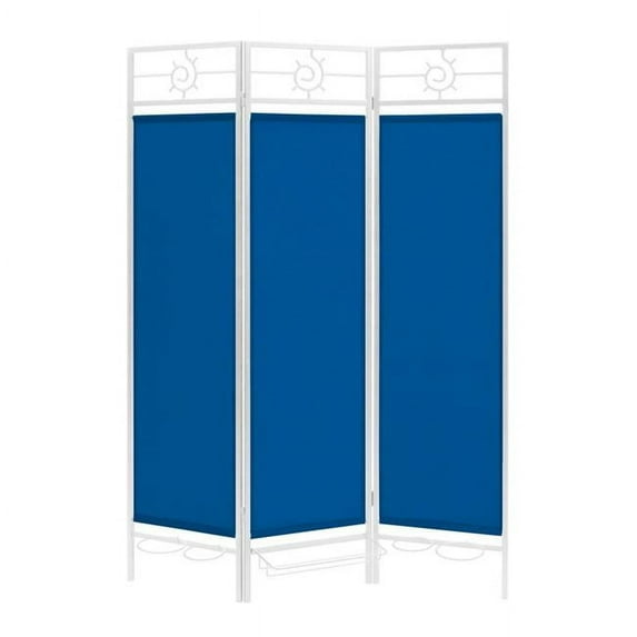 IDM Worldwide 3060025 White Framed SunBurst Outdoor Privacy Screen, Pacific Blue