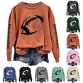 thumbnail image 1 of IDOCLOTHES Game Day Sweatshirt for Women Fall Clothes Dressy Casual Long Sleeve Crew Neck Going Out Tops Football Sweaters for Women Winter Fashion Clothing Grey, S, 1 of 5