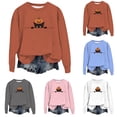 thumbnail image 1 of IDOCLOTHES Halloween Sweatshirt Women Dressy Casual Black Cat Pumpkin Printed Long Sleeve Halloween Sweaters for Women Going Out Tops Womens Fall Fashion Clothing Light Blue, XXL, 1 of 4