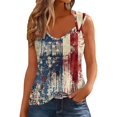 thumbnail image 1 of IDOCLOTHES USA Flag Tank Tops Women American Flag Sleeveless Shirt Patriotic Tank Top 4th of July V Neck Summer Vest Tees Multicolour, S, 1 of 4