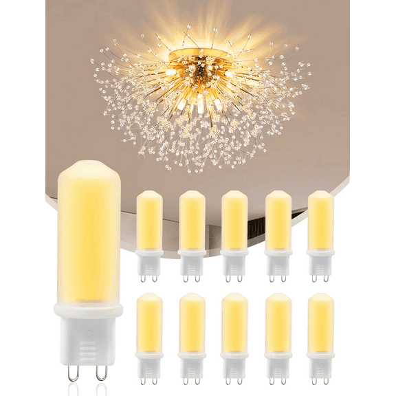 IDOGLOME G9 4000K COB LED Bulb, Chips Bi Pin Base Warm White 2.2W 250LM 20W Halogen Equivalent T4 G9 Base Llight Bulbs Non-dimmable for Chandeliers and Home Lighting(10 Pack)
