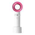 thumbnail image 1 of IDOLCO USB Rechargebale Handheld Fan, 1200 mAh Bladeless Mini Portable Fan with Base [White/Pink], 1 of 6