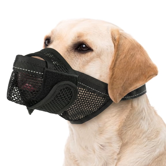IDOMIK Breathable Mesh Dog Muzzle - Adjustable Anti-Biting Dog Mouth Guard for Walking, Training, Grooming, XXL