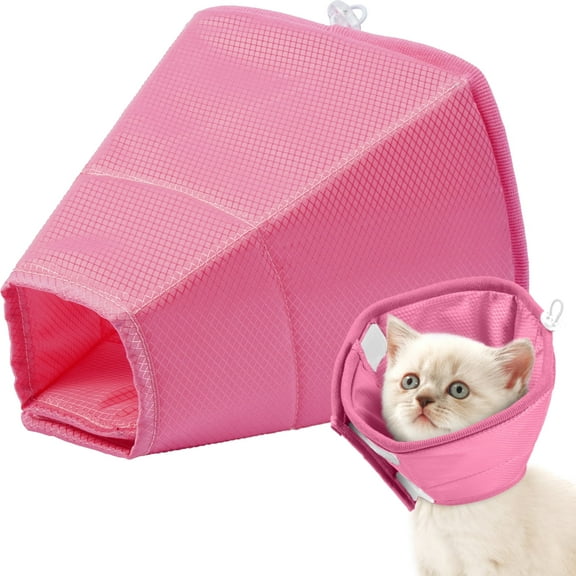 IDOMIK Soft Cat Cone Adjustable Dog Cone Recovery Collar Waterproof E Collar after Surgery, Pink, L