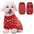 thumbnail image 1 of IDOMIK Dog Knitted Heart Sweater Puppy Sweater Warm Soft Pet Holiday Clothes for Small Cats and Dogs (Red, XS), 1 of 8