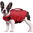 thumbnail image 1 of IDOMIK Dog Life Jacket with Reflective Strips, Adjustable Swimming Vest High Flotation Pet Lifesaver for Medium Dogs, Red, M, 1 of 7