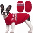thumbnail image 1 of IDOMIK Dog Sweater, Warm Christmas Sweatshirt, Doggie Pullover Knitwear Clothes for Fall Winter, Red, M, 1 of 8