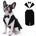 thumbnail image 1 of IDOMIK Dog Tuxedo Pet Wedding Party Suit and Bandana Set, Formal Clothes with Bow Tie for Large Dogs, Black, 1 of 4