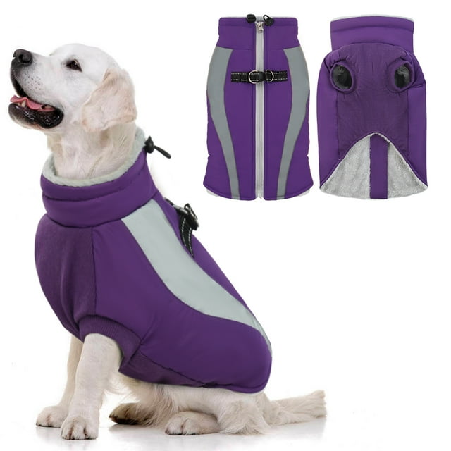 IDOMIK Warm Dog Winter Coat Cold Weather Dog Jacket Reflective Fleece