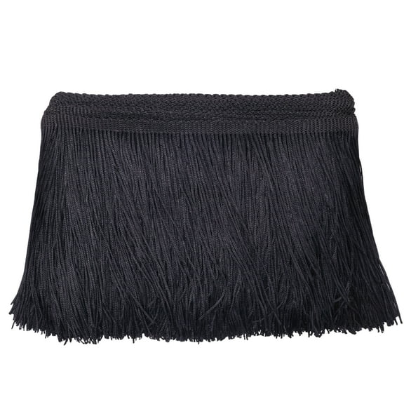 IDONGCAI 10 Yards Sewing Fringe Trim - 6in Wide Tassel for DIY Craft Clothing and Dress Decoration (Black, 6 Inches Wide)