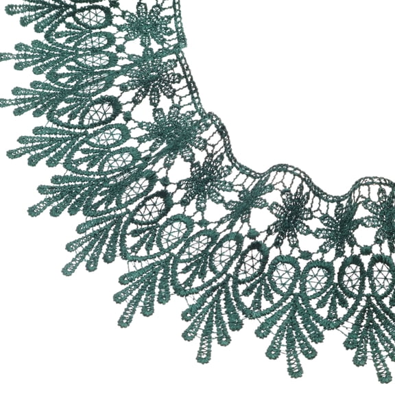 IDONGCAI Lace Trim 15 Yards Venise Lace Ribbon Embroidered Floral Lace Edge Trim for Sewing Crafts Wedding Dress Embellishment Gift Party Decoration Applique DIY Sewing Crafts (Green)