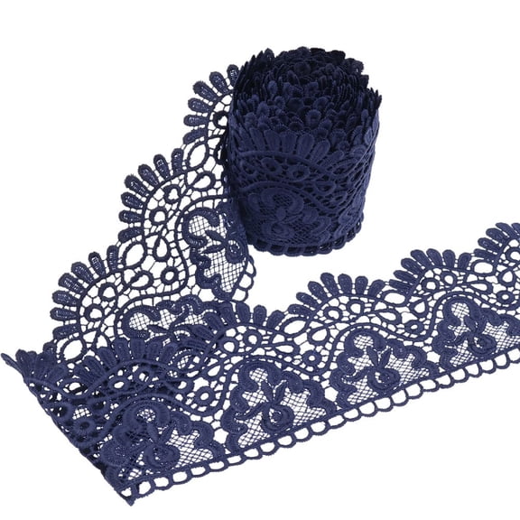 IDONGCAI Venice Lace Trim Lace Edge Trim Floral Venice Lace Ribbon Embroidered Lace Wedding Applique DIY Sewing Crafts(Navy)