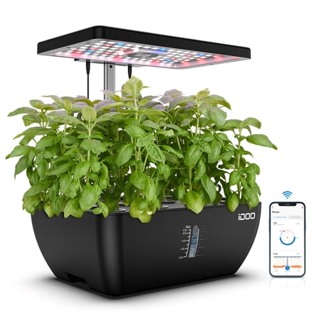 IDOO Smart 12Pods Hydroponic Growing System, WiFi Control, LED Grow Light