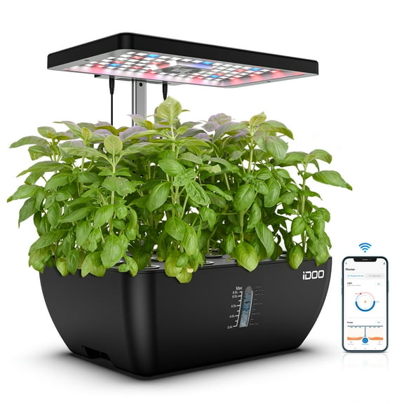 IDOO Smart 12Pods Hydroponic Growing System, WiFi Control, LED Grow Light