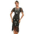 thumbnail image 1 of IDOPIP 1920s Flapper Dresses for Women Great Gatsby Dresses Sequin Fringed Roaring 20s Cocktail Dress, 1 of 5