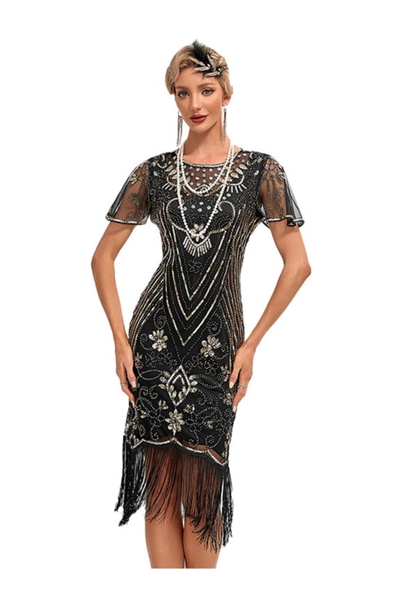 1920s Flapper Dresses for Women Great Gatsby Dresses Sequin Fringed Roaring 20s Cocktail Dress