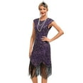 thumbnail image 1 of IDOPIP 1920s Flapper Dresses for Women Great Gatsby Dresses Sequin Fringed Roaring 20s Cocktail Dress, 1 of 5