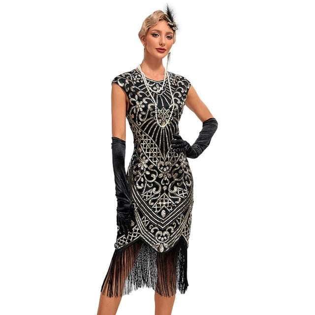 Gatsby Fringed Flapper Dress Roaring Plus Size 1920s Dress main image 0