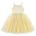 thumbnail image 1 of IDOPIP Baby Girls Daisy Flower Tutu Dress Spaghetti Straps Layered Tulle Sundress 2-3 Years Yellow, 1 of 8