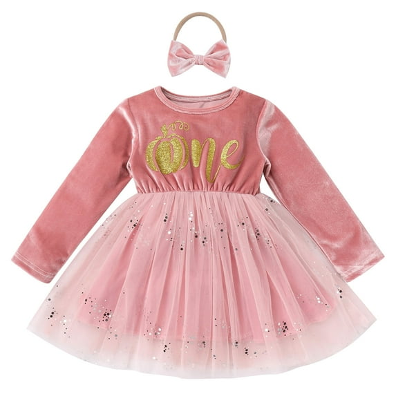 IDOPIP Baby Girls Winter Snowflake 1st Birthday Dress Outfit Velvet Tulle Tutu Dress + Headband