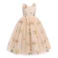 thumbnail image 1 of IDOPIP Embroidery Flower Girl Lace Tutu Dress for Kids Wedding Pageant Birthday Party First Communion Dresses Princess Bridesmaid Ball Maxi Gown 9-10 Years Apricot Floral, 1 of 5
