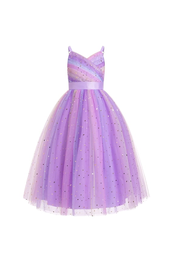 Flower Girl Dresses for Wedding Spaghetti Strap Tulle Princess Pageant Birthday Party Gown