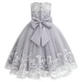 thumbnail image 1 of IDOPIP Flower Girl Lace Tulle Dress for Kids Wedding Bridesmaid Birthday Party Formal Princess Gown, 1 of 7