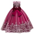 thumbnail image 1 of IDOPIP Flower Girl Lace Tulle Dress for Kids Wedding Bridesmaid Birthday Party Formal Princess Gown, 1 of 7