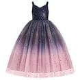 thumbnail image 1 of IDOPIP Flower Girls Spaghetti Strap Tulle Dress Long A Line Wedding Pageant Princess Birthday Party Dresses 3-14Y, 1 of 9