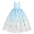 thumbnail image 1 of IDOPIP Flower Girls Spaghetti Strap Tulle Dress Long A Line Wedding Pageant Princess Birthday Party Dresses 3-14Y, 1 of 8