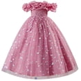thumbnail image 1 of IDOPIP Girls Formal Dress Kids Party Ball Gown Daughter Dance Dresses Sparkly Round Neck Lace Tiered Tulle Flower Girl Dress 3-4 Years, 1 of 6