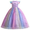 thumbnail image 1 of IDOPIP Girls Long Communion Princess Lace Dresses Flower Bridesmaid Pageant Party Wedding Floor Length Dance Evening Formal Gowns 11-12 Years Rainbow Purple, 1 of 7