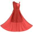 thumbnail image 1 of IDOPIP Girls Sequin Dress One Shoulder Birthday Party Prom Dresses Sparkly Pageant Graduation Dresses, 1 of 7