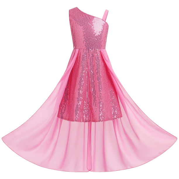 IDOPIP Girls Sequin Dress One Shoulder Birthday Party Prom Dresses Sparkly  Pageant Graduation Dresses - Walmart Business Supplies