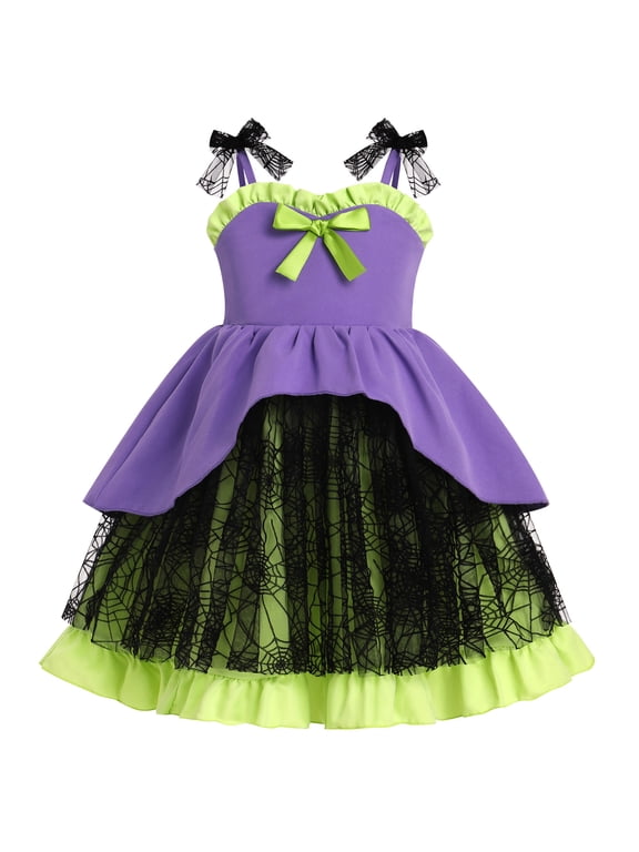 Halloween Tutu Dress for Baby Girls Pumpkin Witch Princess Party Dresses Ruffle Tulle Dress up