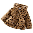 thumbnail image 1 of IDOPIP Kids Girls Fall Winter Leopard Faux Fur Hooded Coat Jacket Thick Fleece Windproof Parka Outwear, 1 of 8