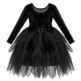 thumbnail image 1 of IDOPIP Toddler Girls Velvet Tulle Tutu Dress Long Sleeve Bowknot Christmas Dress Fall Winter Dresses, 1 of 9