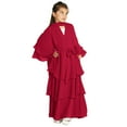 thumbnail image 1 of IDOPIP Kids Girls Muslim Chiffon Abaya Open Front Cardigan Modest Dress with Hijab Middle East Arabian Robe, 1 of 7