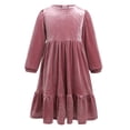 thumbnail image 1 of IDOPIP Kids Girls Vintage Velvet Christmas Dress Long Sleeve Wedding Casual Gown Winter Fall Clothes, 1 of 7