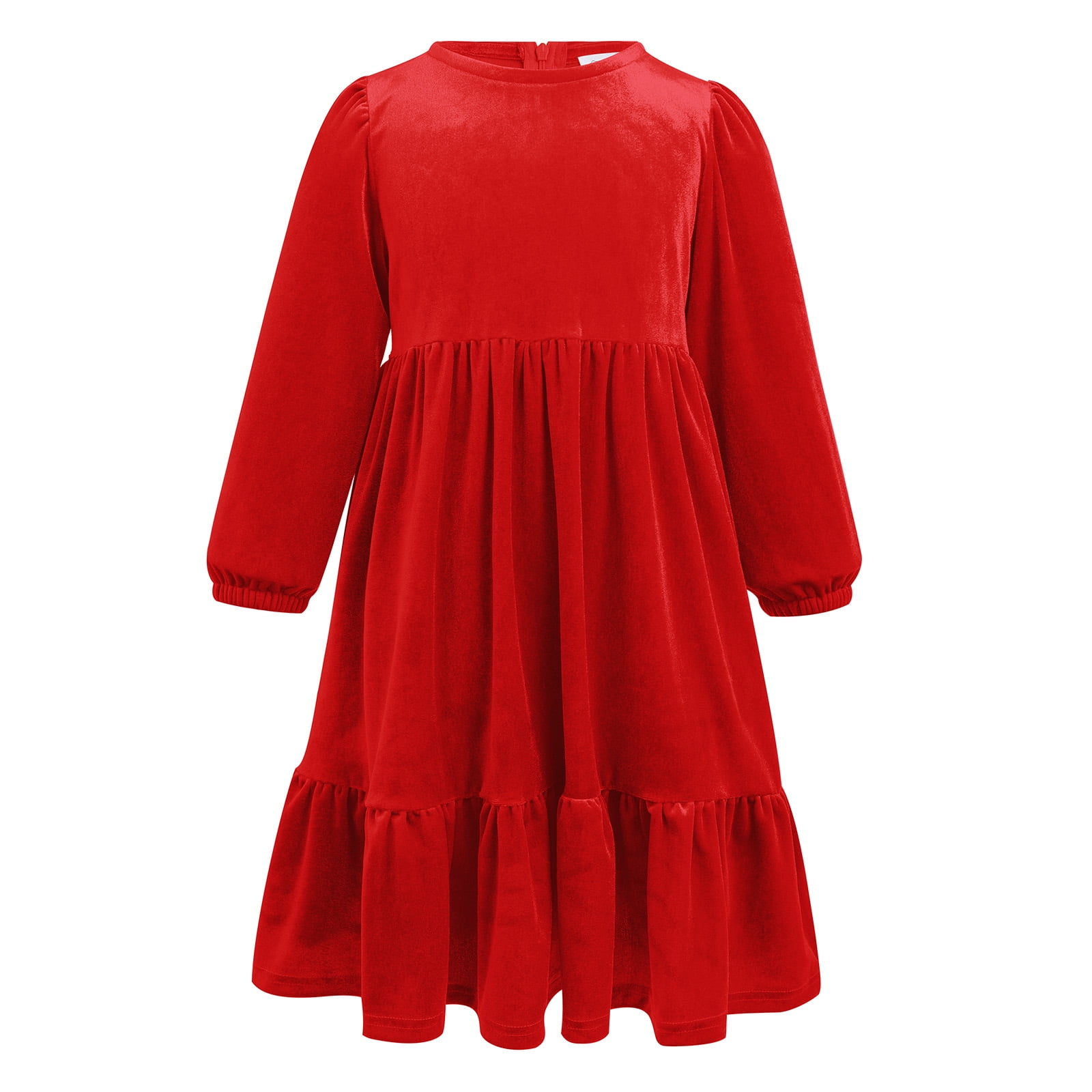 long sleeve velvet christmas dress Lavetir A-Line/Princess Asymmetrical Long Sleeves Pleated Velvet Christmas Dresses 2026