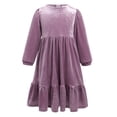 thumbnail image 1 of IDOPIP Kids Girls Vintage Velvet Christmas Dress Long Sleeve Wedding Casual Gown Winter Fall Clothes, 1 of 3