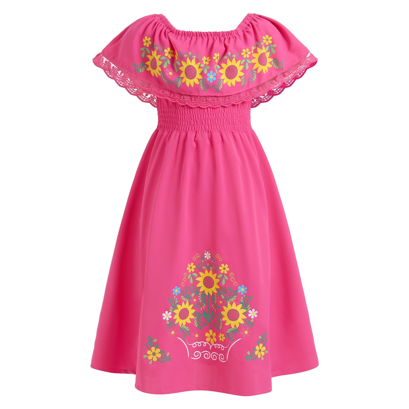 knee length dresses for ladies Traditional Mexican Girl Embroidered Dress 2-8 – unik Retail