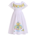 thumbnail image 1 of IDOPIP Mexican Dress for Girls Off-Shoulder Sunflower Print Drape Traditional Fiesta Ethnic Dresses, 1 of 8