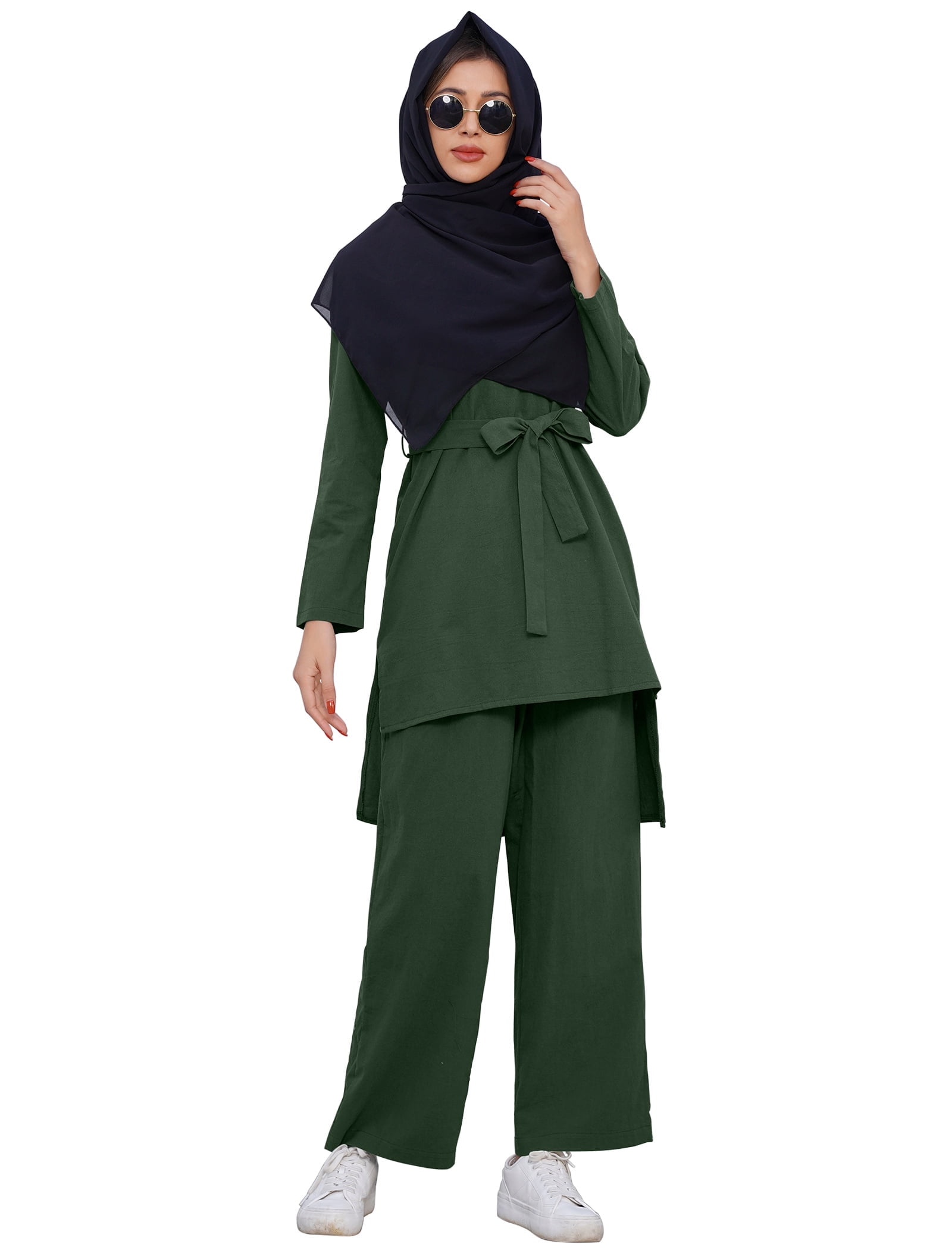 Kaftan Dresses For Women Floral Print Long Robe Ramadan Abaya Maxi-344444